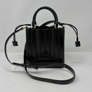 Mlouye Black Leather Sera Tall Tote Mini Bag Crossbody Bucket